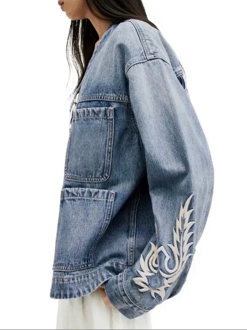 ALLSAINTS Terri Workwear Cotton Coat / Size 12 Runs Large